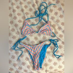 Triangl Swimwear Rainbow Striped Bikini